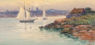 Appraisal: John A Cook - Four Watercolors by in by in