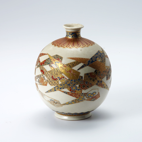 Appraisal: Satsuma vase from Japanese Meiji period Bulbous form with all