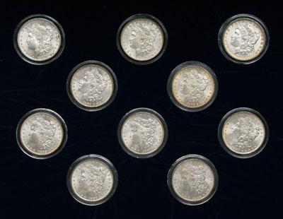 Appraisal: BU Morgan silver dollars Morgan type -S -P -O -O