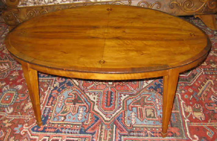 Appraisal: ENGLISH TH CENTURY INLAID OVAL TABLE The top centering an