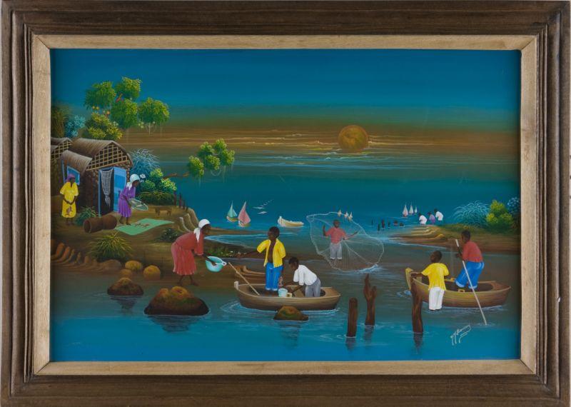 Appraisal: Mrythil Benson Haitian th c By the Sea oil on