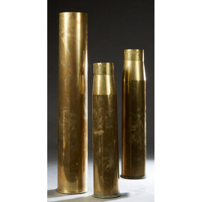 Appraisal: Group of Three French Trench Art Vases c composed of