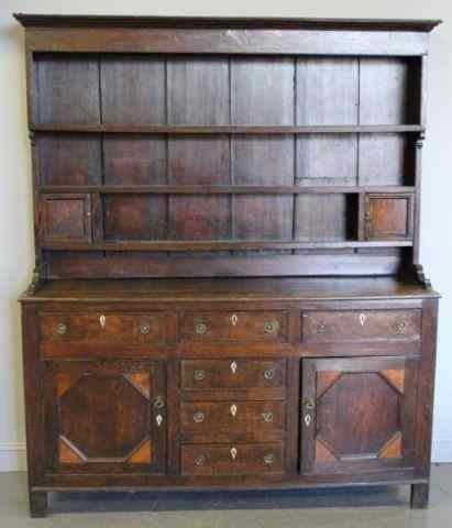 Appraisal: Antique Two Piece Welsh Cupboard Great looking with original patina