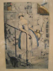 Appraisal: Louis Icart - A coloured print of a girl with