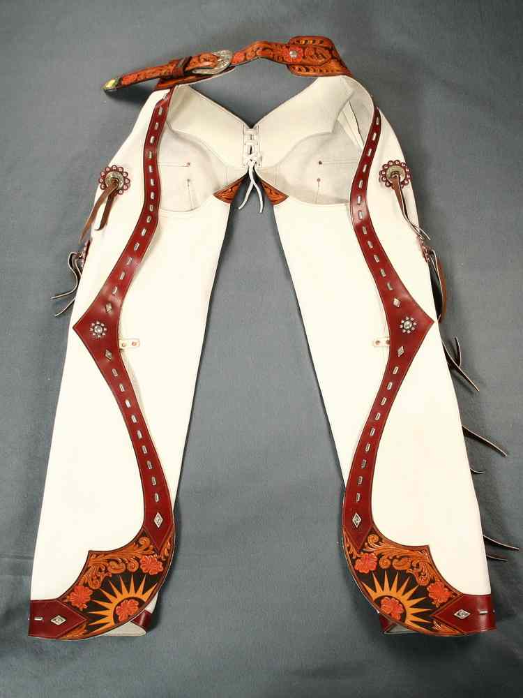 Appraisal: BATWING CHAPS - Custom made pair of fancy parade chaps