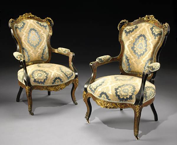 Appraisal: A pair of Napoleon III gilt bronze mounted and Boulle