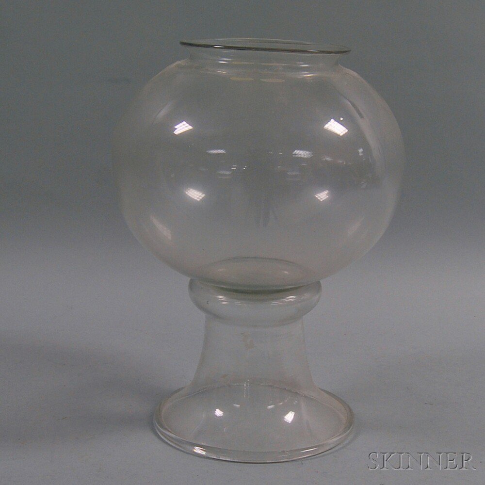 Appraisal: Footed Glass Fish Bowl ht dia in Estimate - The