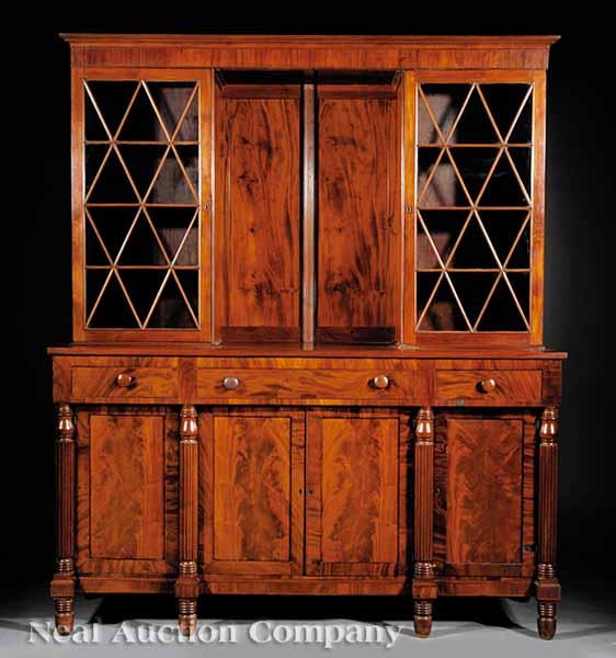 Appraisal: An American Classical Carved Mahogany Library Cabinet early th c