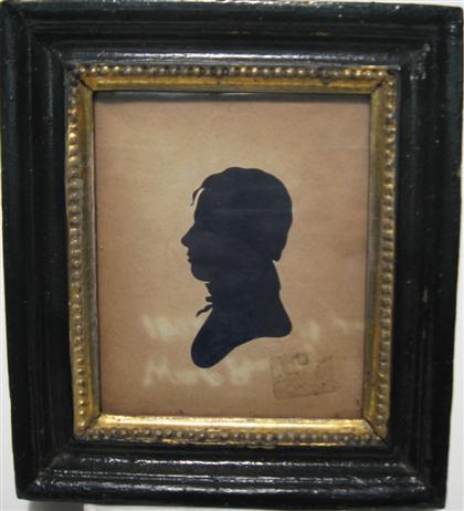 Appraisal: Framed silhouette Willaim Cook Poultney c With impressed marks 'MUSEUM'