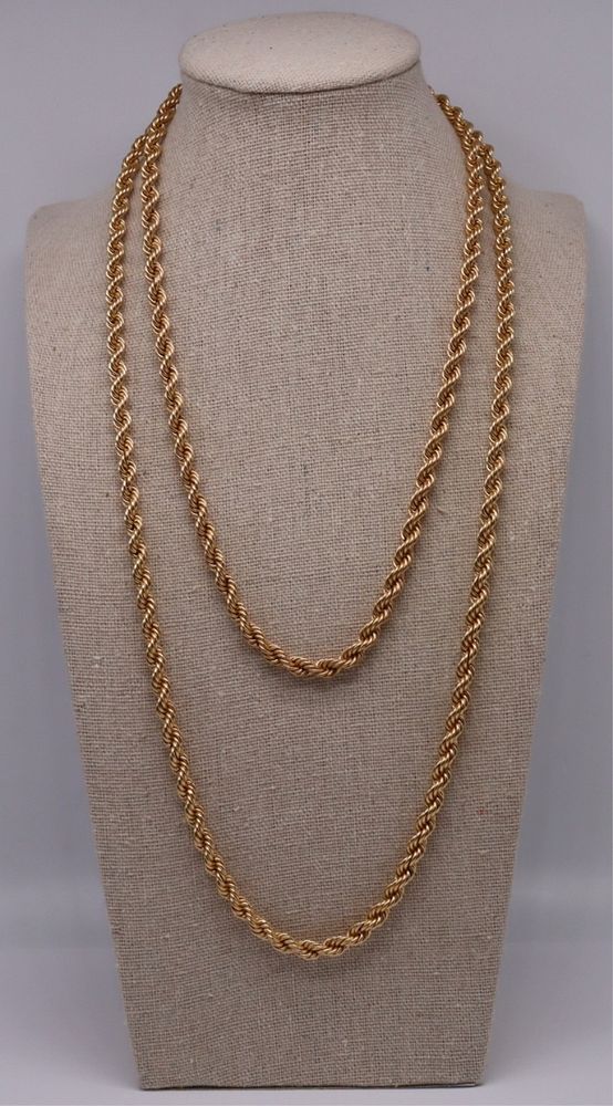 Appraisal: JEWELRY kt Gold Rope Twist Chain Necklaces Total approx weight