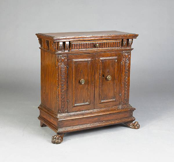 Appraisal: An Italian Baroque walnut credenza late th early th century