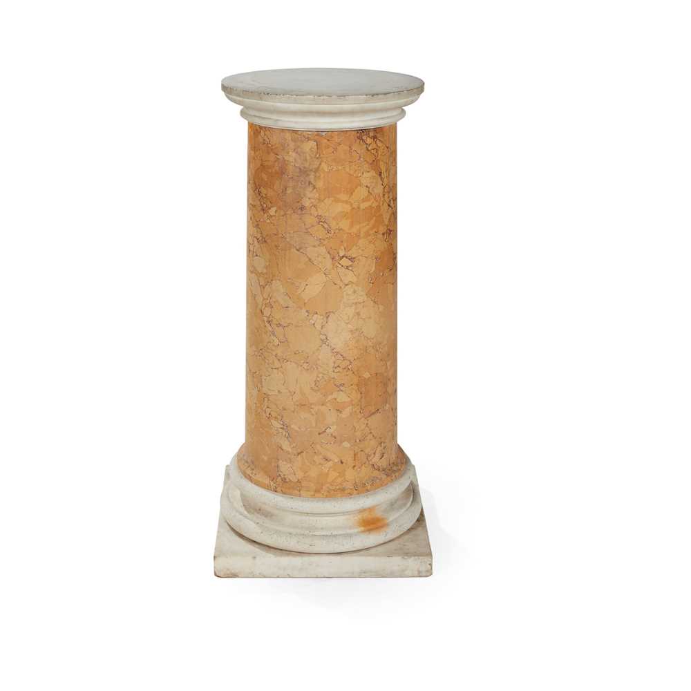 Appraisal: REGENCY WHITE MARBLE AND SCAGLIOLA PEDESTAL COLUMN EARLY TH CENTURY