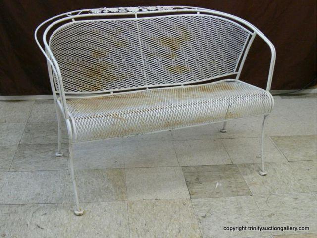 Appraisal: Outdoor Iron Expanded Metal Loveseat - In good used condition