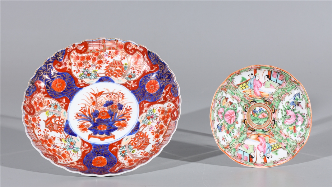 Appraisal: Two Chinese enameled porcelain dishes including small famille rose dish