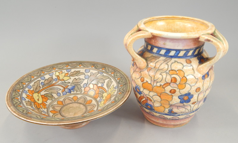 Appraisal: Two items of pottery designed by Charlotte Rhead a Crown