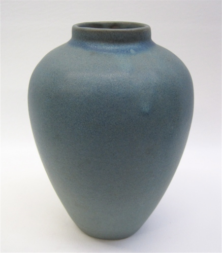 Appraisal: AMERICAN VAN BRIGGLE ART POTTERY VASE c matte ground blue