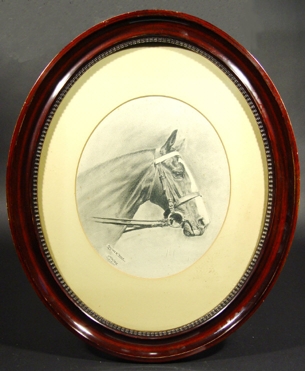 Appraisal: Marjorie M Crump - Pencil portrait of a racehorse signed