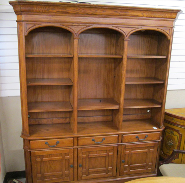 Appraisal: OAK DEVONSHIRE EXECUTIVE BOOKCASE Liberty Furniture Industries Inc recent in