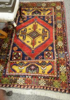 Appraisal: Oriental throw rug ' x ' Oriental throw rug '