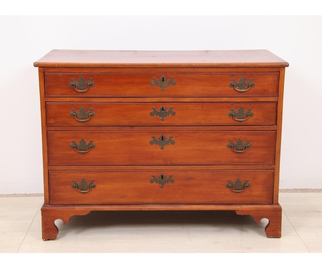 Appraisal: Cherry Chippendale chest of drawers with chestnut drawer bottoms h