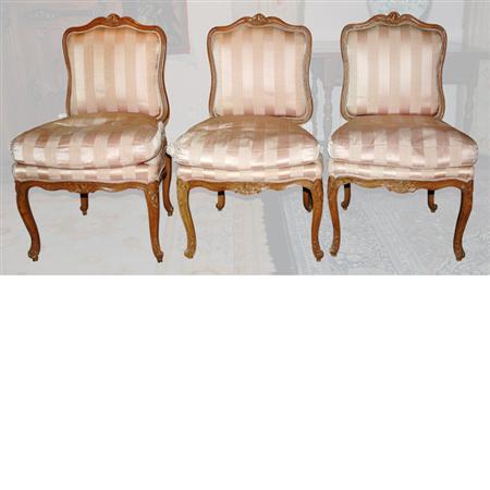 Appraisal: Set of Three Louis XV Beechwood Chaises la Reine Estimate