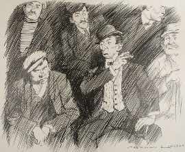 Appraisal: Norman Lindsay - At a Boxing Bout ink signed 'NORMAN