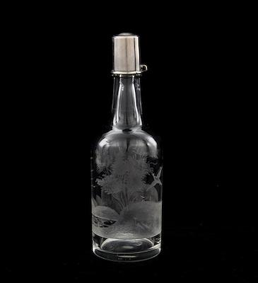 Appraisal: An Etched Glass Decanter By Hawkes With the insignia on