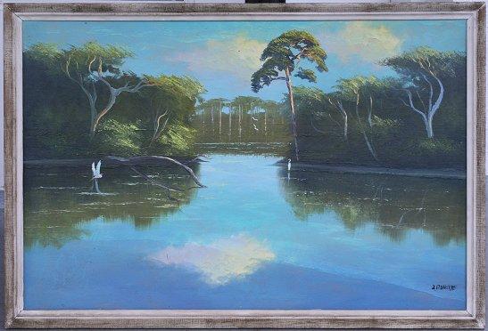 Appraisal: ROBERTS Livingston American th Century Florida Highwaymen Backwaters River Scene