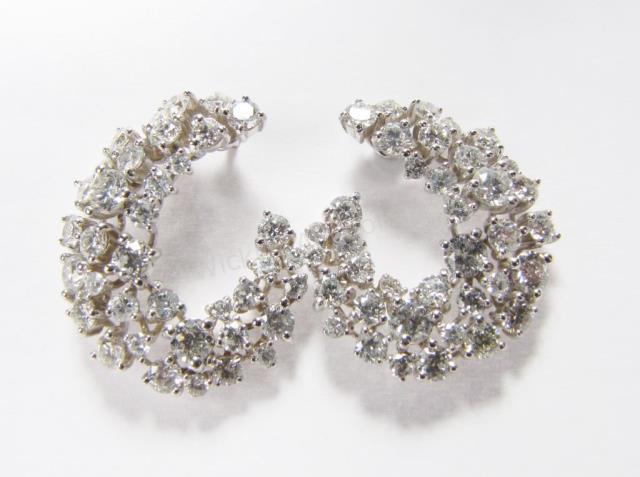 Appraisal: A pair of very stylish K white gold diamond earrings