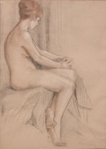 Appraisal: Kae Dorn Cass American - Seated Female Nude Pencil study