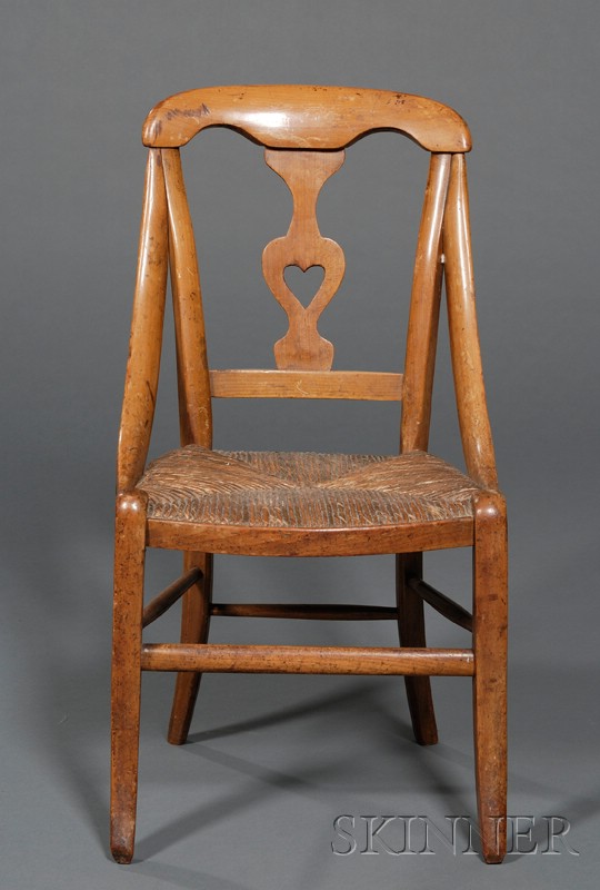 Appraisal: Country Classical Fruitwood and Rush Seat Child's Chair mid th