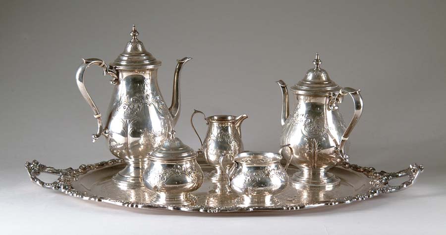 Appraisal: GORHAM STERLING COFFEE SERVICE Wonderful Gorham sterling service has beautiful