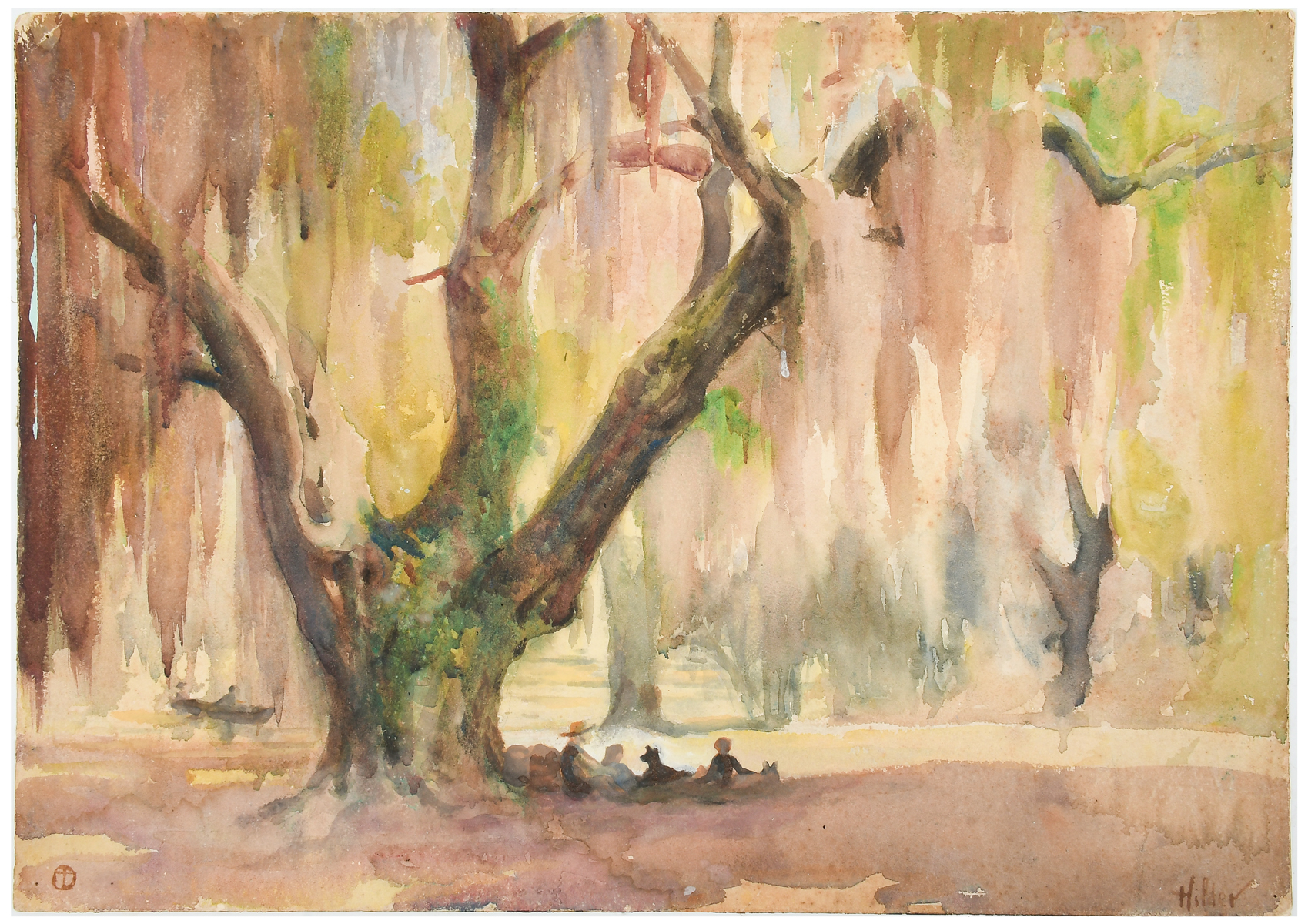 Appraisal: HILDER G Howard American - Under the Live Oak Watercolor