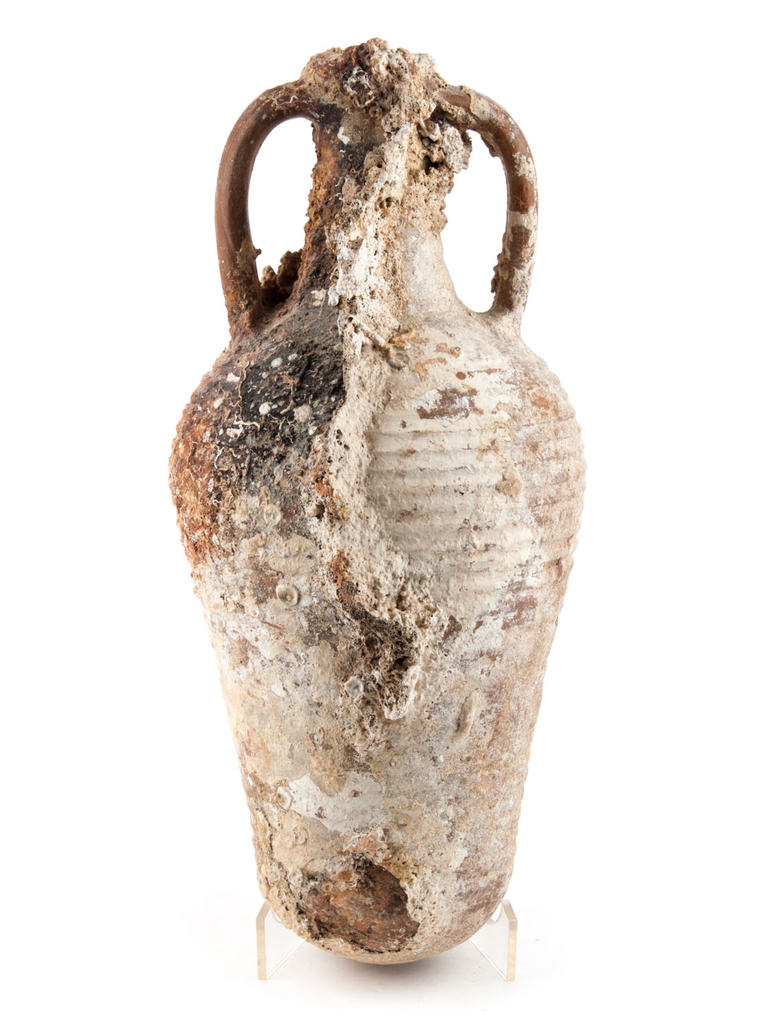 Appraisal: Roman terracotta amphora circa st Cent A D recovered from