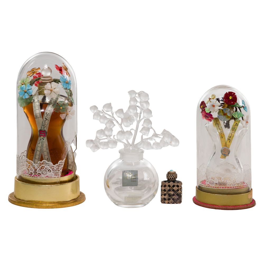 Appraisal: LALIQUE AND SCHIAPARELLI PERFUME BOTTLES items including Clairefontaine Lily of