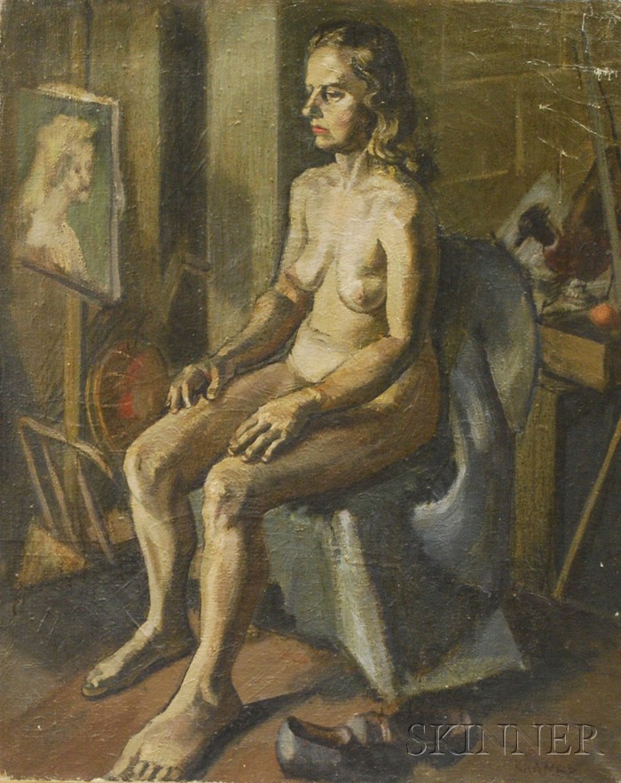 Appraisal: Jack N Kramer American - Seated Nude Signed KRAMER l