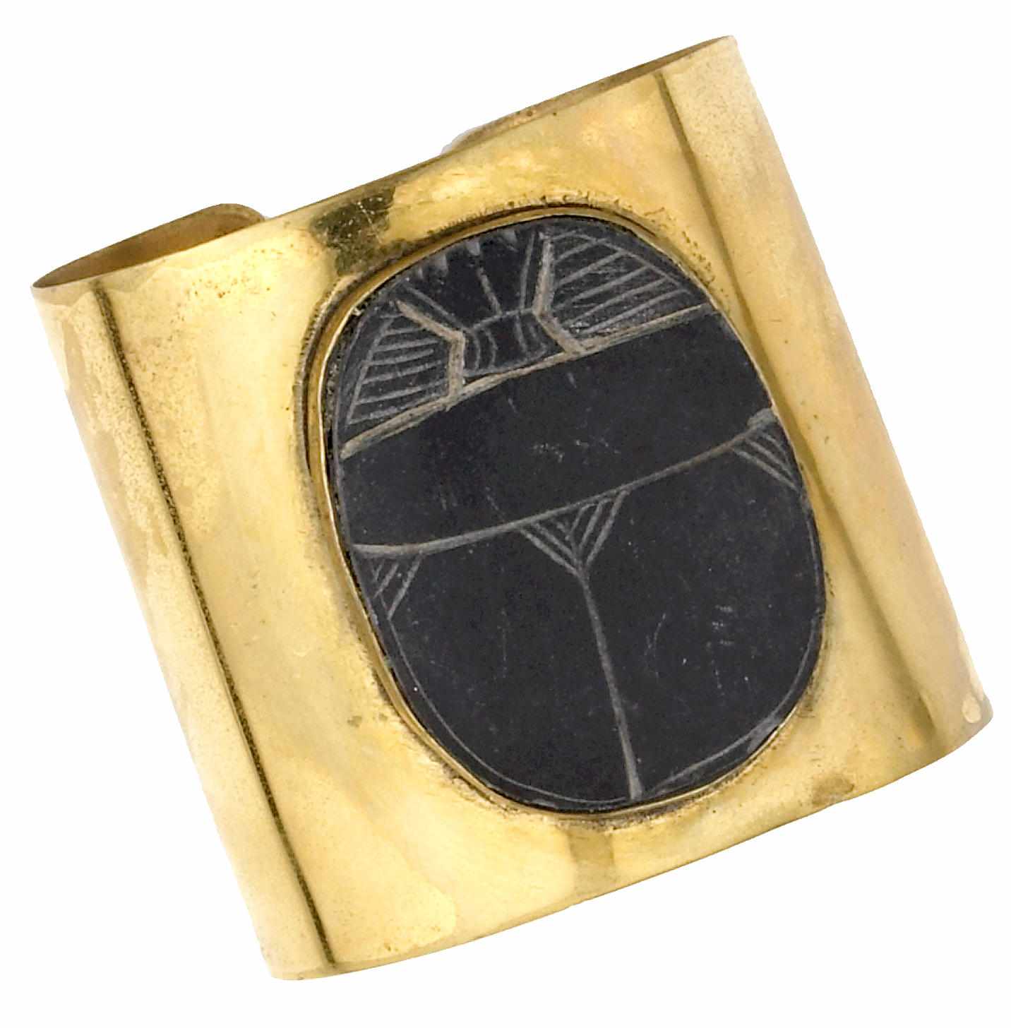 Appraisal: Tony Duquette American - sA vermeil cuff with black basalt