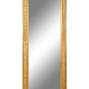 Appraisal: An Empire Style Giltwood Pier Mirror th Century Height x