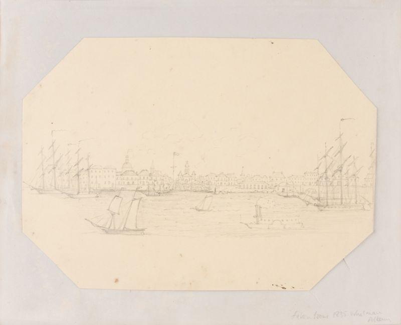 Appraisal: W Hagny Br th century City of New Orleans graphite