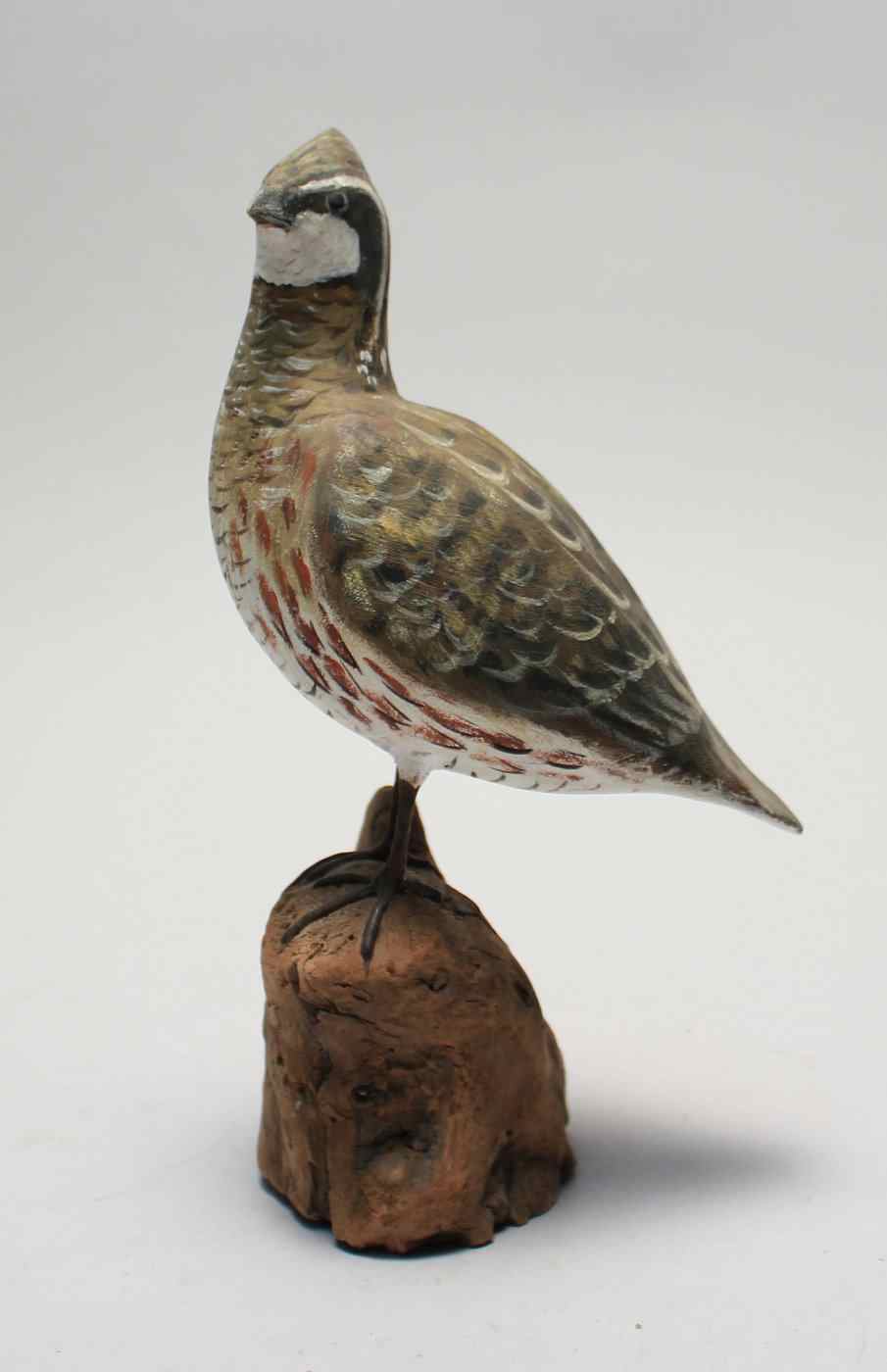 Appraisal: LIFE-SIZED QUAIL CARVINGBy Peter Peltz of East Sandwich Massachusetts Unsigned