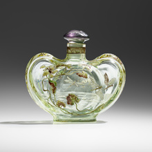 Appraisal: mile Gall EARLY PERFUME BOTTLE WITH FLOWERS AND DAMSELFLIES France