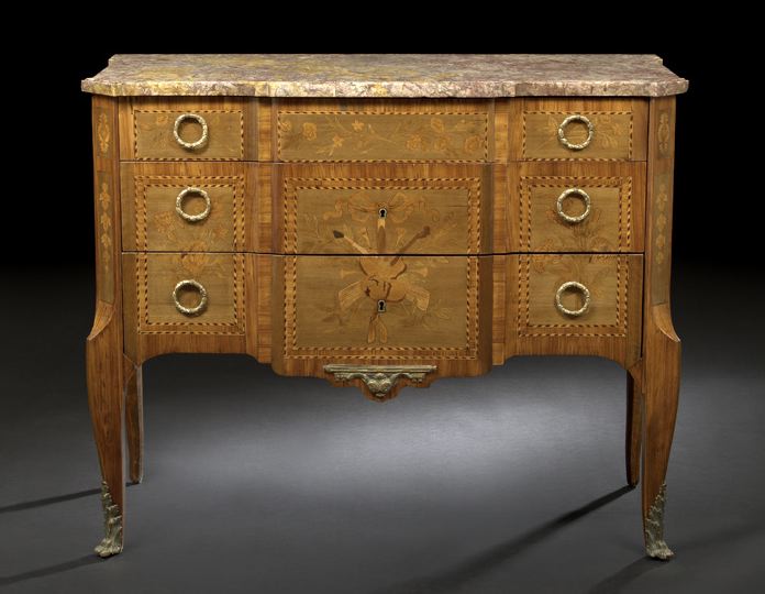 Appraisal: Transitional Louis XV into Louis XVI-Style Kingwood Exotic Woods and