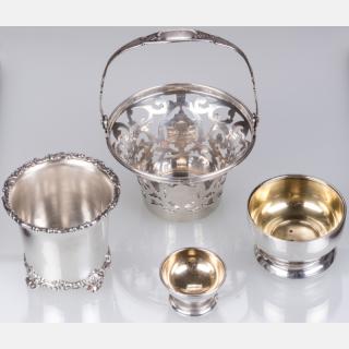 Appraisal: A Group of Four American Sterling Silver Cups and Baskets