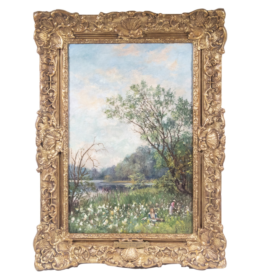 Appraisal: ALFRED SISLEY FRANCE - Banks of the Loire depicting mother