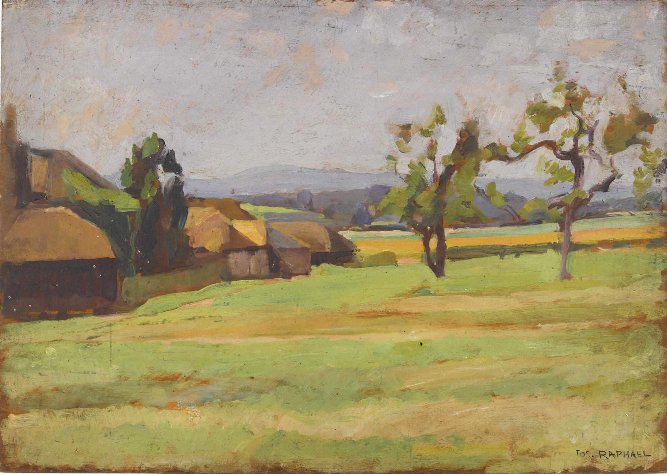 Appraisal: Joseph Raphael - Green fields and trees signed 'Jos Raphael'