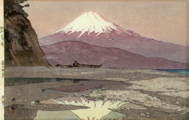 Appraisal: Yoshida Hiroshi Japanese - Mount Fuji from Okitsu woodblock signed