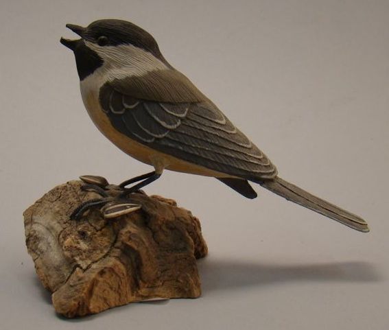 Appraisal: LIFE-SIZE CHICKADEE By Randy and Elaine Fisher of Dennis Massachusetts