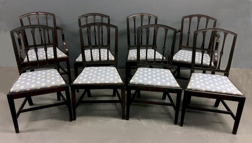 Appraisal: Set of Eight English Hepplewhite Mahogany Chairs Set of eight