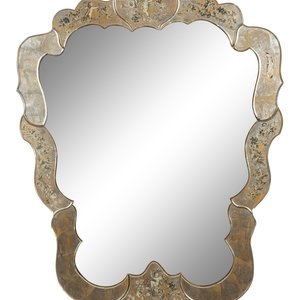 Appraisal: A Venetian Style Eglomis Framed Mirror th Century the eglomis