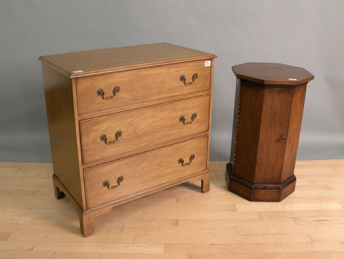 Appraisal: Saybolt Cleland bachelors chest together with an octagonal stand h